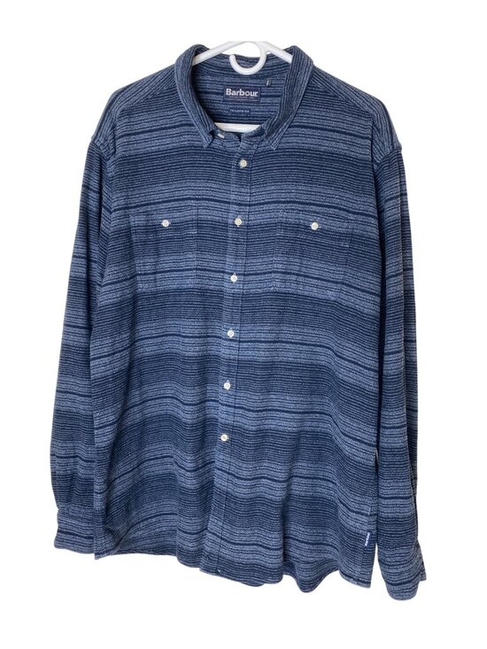 Barbour Other - Barbour Plockton Tailored Fit Shirt Mens XL Blue Striped Cotton Button Down